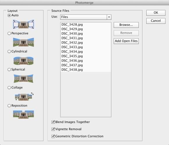 Create Panorama on PhotoShop