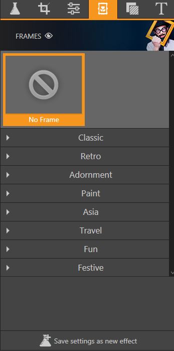  fotophire Frames types 