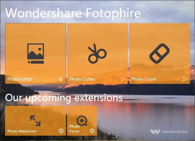 Fotophire  Welcome Interface 