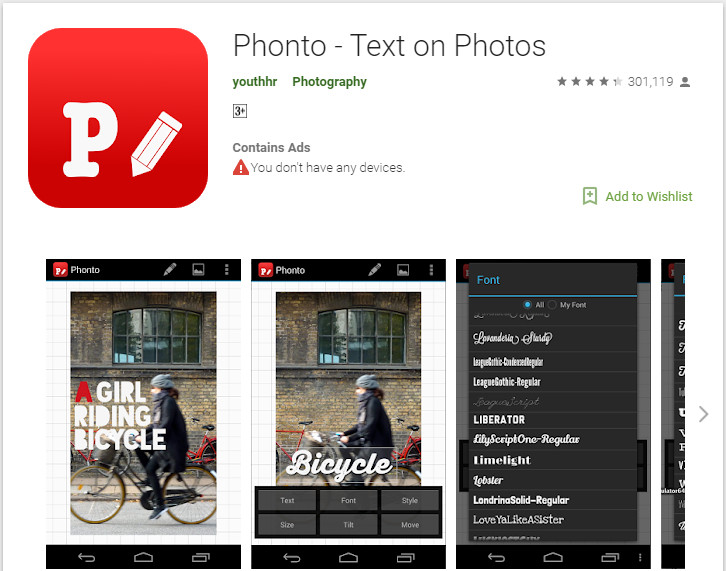 Add Text to Image - Install Phonto on Device