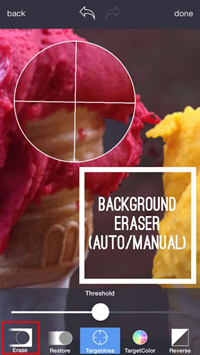 Use App to Take Out Photo Background - Select Eraser Option at the Bottom