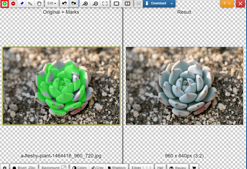 Change Background of Photo in Photoshop Online - Highlight Areas to Keep