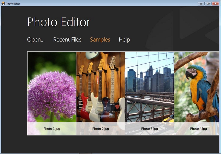 Photo Editor for PC - Choose the Simple Phicture from the Program