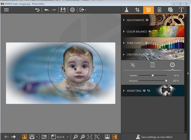 How to Edit Pictures on Windows- Apply the Creative Blur to the Photo 
