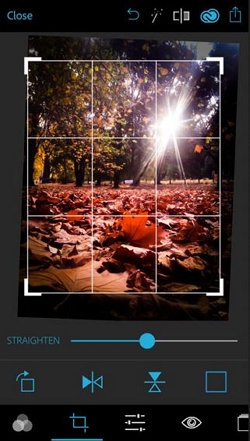 Photoshop App for IPhone-Straighten or Crop the Image 