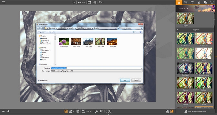 Photo Editor for Windows 7-Save the Finished Photo 