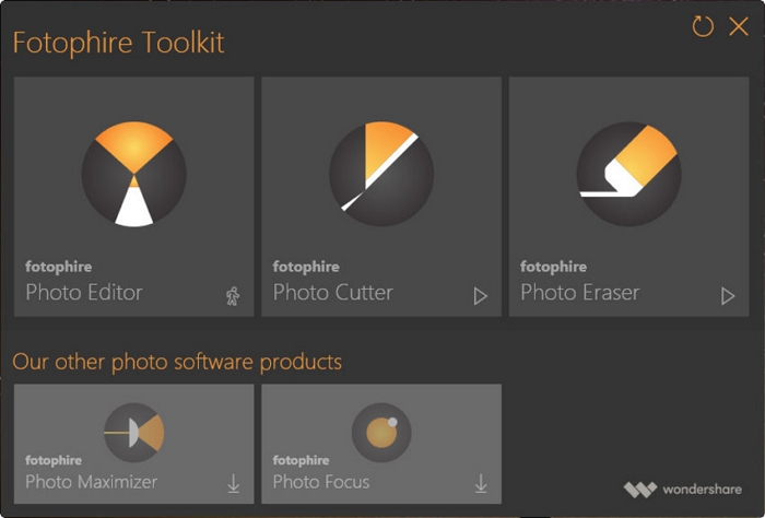 Camera Editing-Install and launch Fotophire Editing Toolkit 
