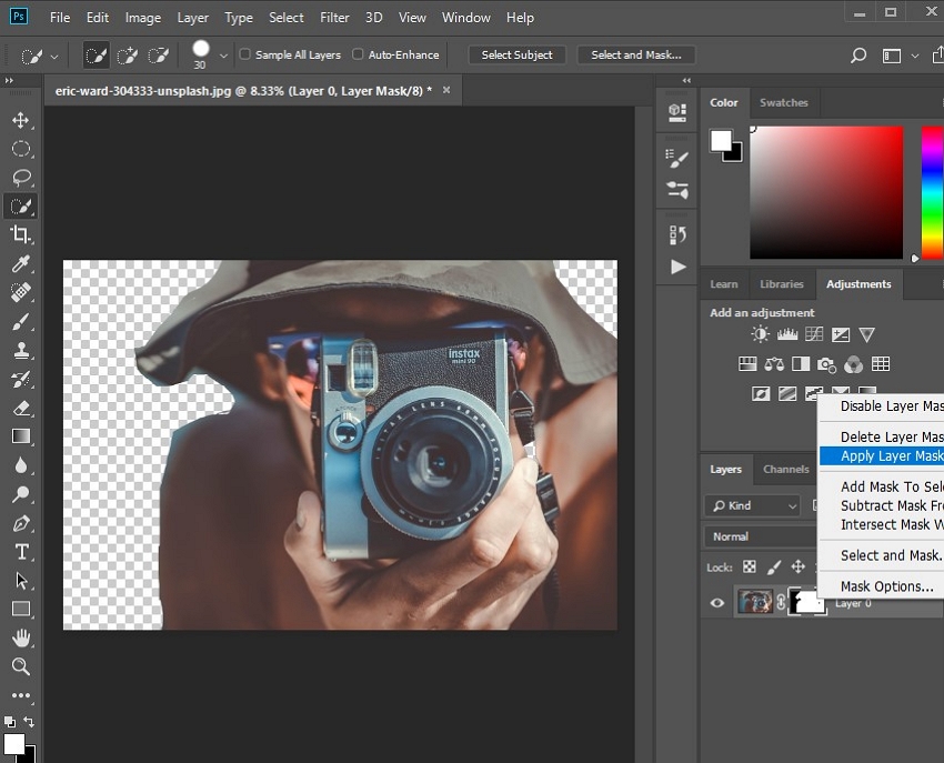 Photoshop Background Effect - Apply Layer Mask