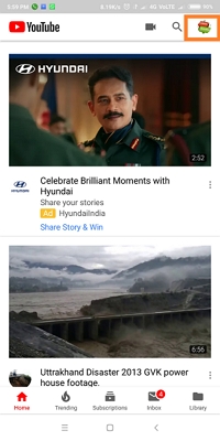 Change YouTube Profile Picture on Mobile - Sign in the Youtube App on Mobile Device