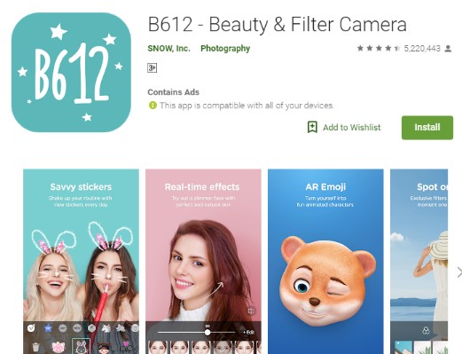 Snapchat Photo Editor - B612 - Beauty & Filter Camera