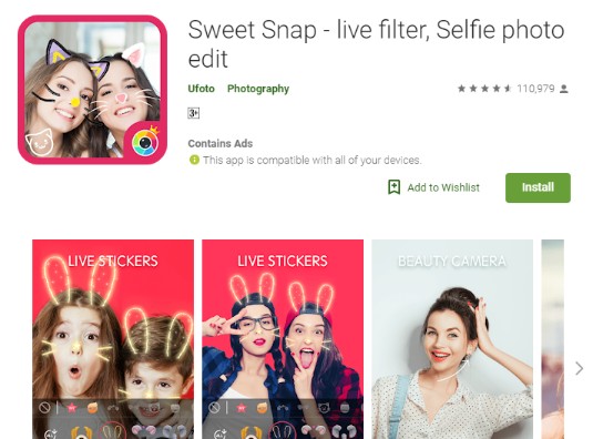 Snapchat Photo Editor - Sweet Snap - Live Filter, Selfie Photo Edit