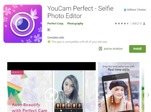 Snapchat Photo Editor - YouCam Perfect - Selfie Photo Editor