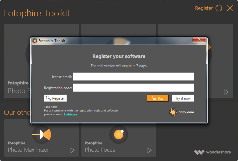 fotophire toolkit registration code