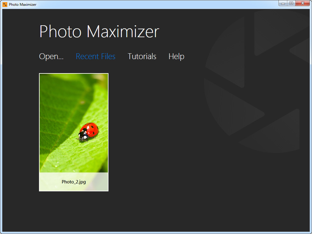 Use Photo Maximizer para ampliar fotos - Importar foto para ampliar