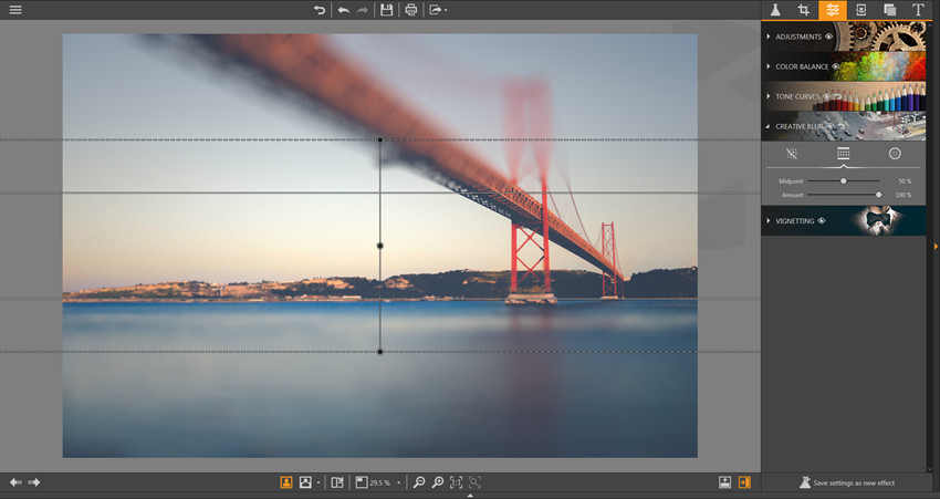 Make Adjustments on Photos - Linear Blur