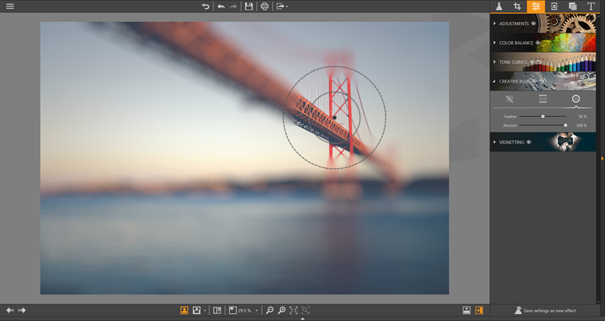 Make Adjustments on Photos - Radial Blur