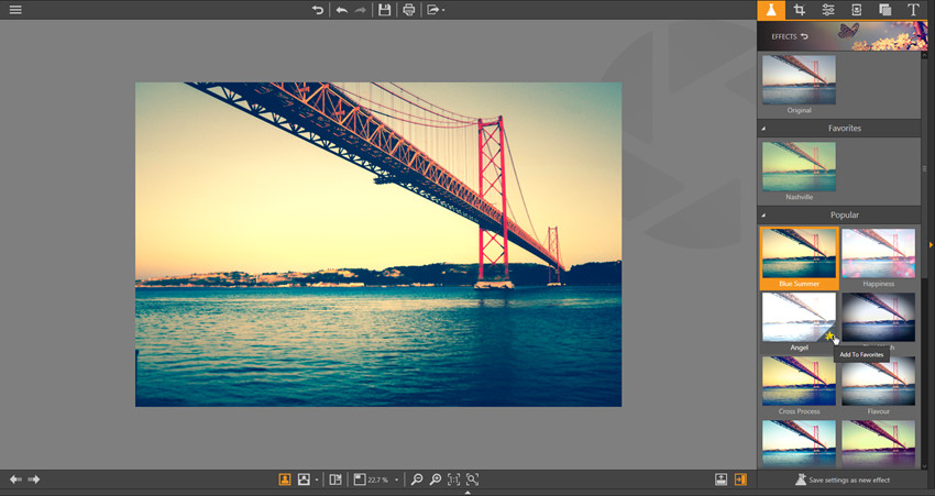 Apply Effects on Photos - Add to Favorites