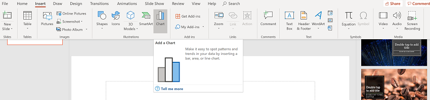 3 Ways to Make Bar Charts - Powerpoint Step 1